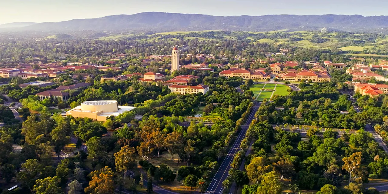 Palo Alto neighborhood at sunset